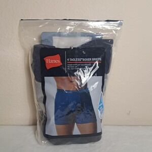 New Hanes Mens Size L Large Cotton Comfortflex Waistband 4 Tagless Boxer Briefs